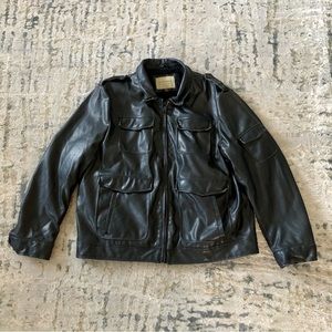 Sonoma Faux Leather Sherpa Lined Winter Jacket (Men’s XL, black)